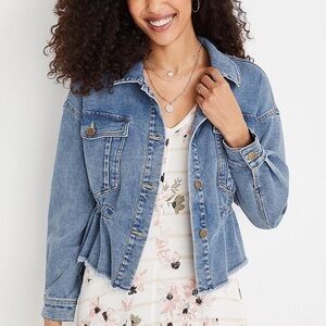 Maurices Denim Button-Up Cinch Waist Jacket